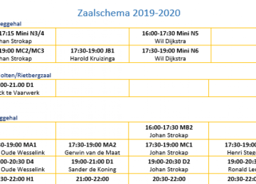 Foto bij Trainingschema 2021-2022 vanaf 23 augustus