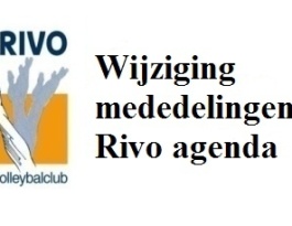 Foto bij Wijziging mededelingen Rivo agenda